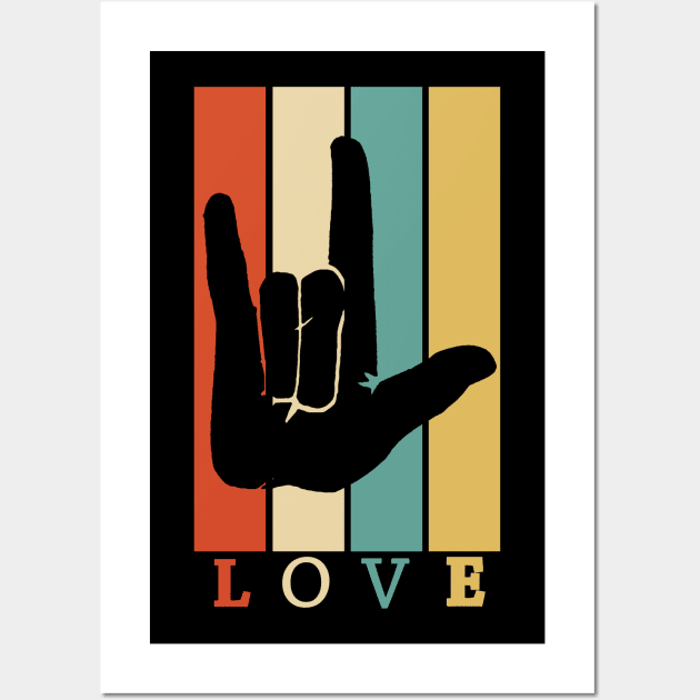 ASL Love Sign Language Wall Art by LetsBeginDesigns